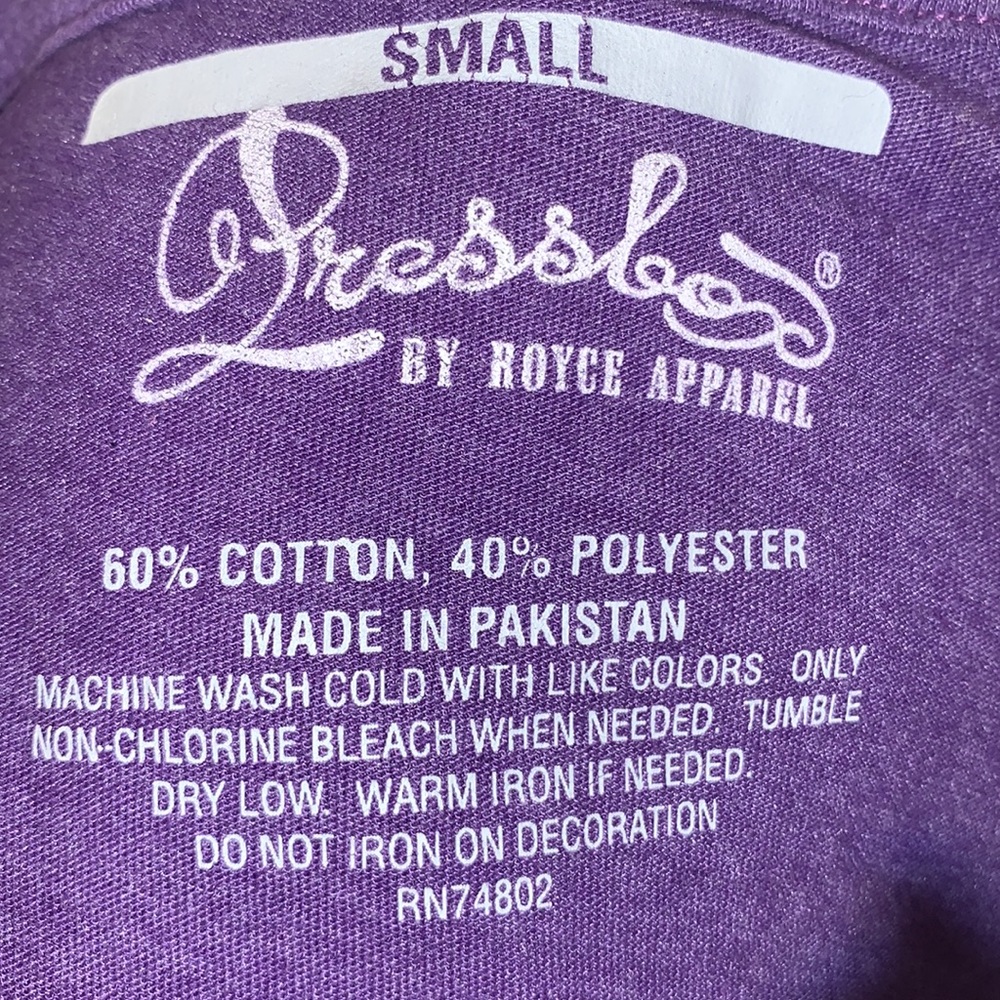 🔥NWT💜BATON ROUGE LSU Purple/Gold/White Tee with Shimmer💛Small - Picture 6 of 8